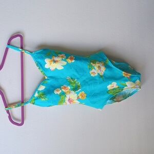 Liz Claiborne Bathing Suit Tropical Floral One Piece Size 8 Swimsuit
